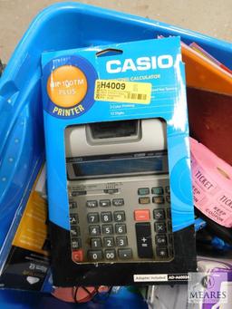 Large Lot Office Supplies New Casio Calculator, Stapler, Tickets, Organizer, Alarm Clocks, Cordless
