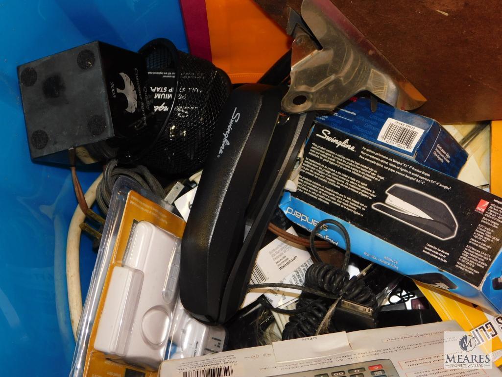 Large Lot Office Supplies New Casio Calculator, Stapler, Tickets, Organizer, Alarm Clocks, Cordless