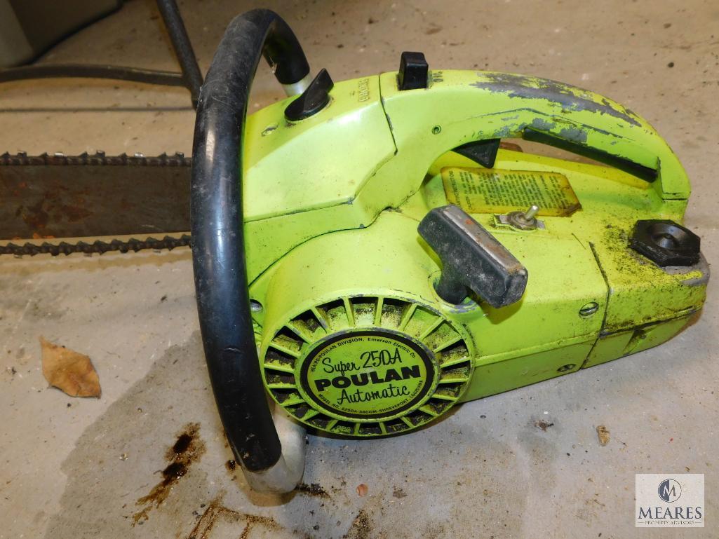 Lot of (2) Poulan Gas Powered Chainsaws: (1) Micro XXX & (1) Super 250A