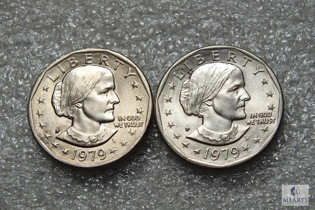 Lot of (5) 1979 Susan B Anthony dollars - Possible Wide Rim - Near Date Varieties included