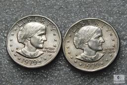 Lot of (5) 1979 Susan B Anthony dollars - Possible Wide Rim - Near Date Varieties included