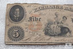 The Exchange Bank - Columbia SC - Aug 1854 - Hand signatures