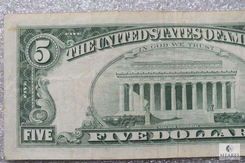 Group of (2) Series 1963 US $5 red seal notes