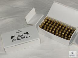 100 Rounds 9mm Ammo 124 Grain RN (2 boxes of 50 rounds)