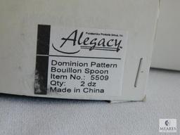Alegacy Dominion Pattern Dinnerware, 8 dz Bouillon Spoons, 4 dz teaspoons
