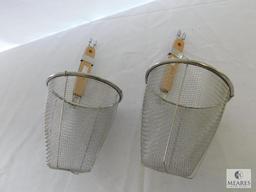 Lot of 2 Fryer Basket Scoops with Pot Hanging Hooks
