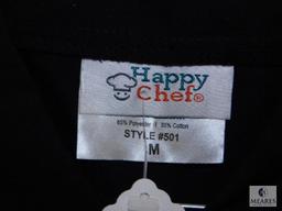 Happy Chef Coat Black Short Sleeve size Medium