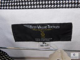 Best Textiles White & Houndstooth Trim Long Sleeve Chef Coat sz XL 46-50