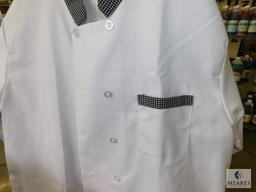 Best Textiles White & Houndstooth Trim Long Sleeve Chef Coat sz XL 46-50