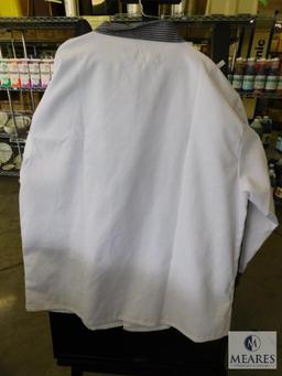 Best Textiles White & Houndstooth Trim Long Sleeve Chef Coat sz XL 46-50