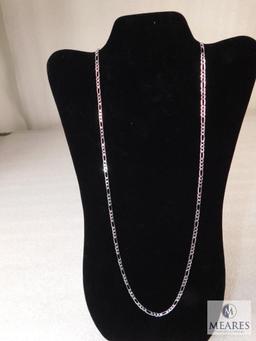 28" Figaro Necklace 4mm 925 Sterling Silver 10 grams