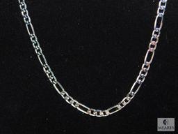 28" Figaro Necklace 4mm 925 Sterling Silver 10 grams