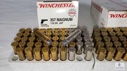 100 Rounds Winchester .357 Magnum Ammo 110 Grain JHP (14 are steel cased)