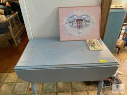 Drop-Leaf Side Table and Decorative Art