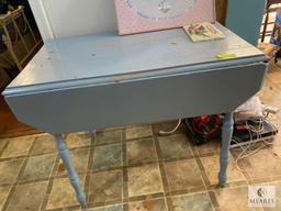 Drop-Leaf Side Table and Decorative Art