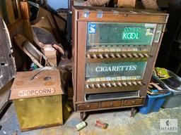 Vintage Cigarette Dispenser and Popcorn Box