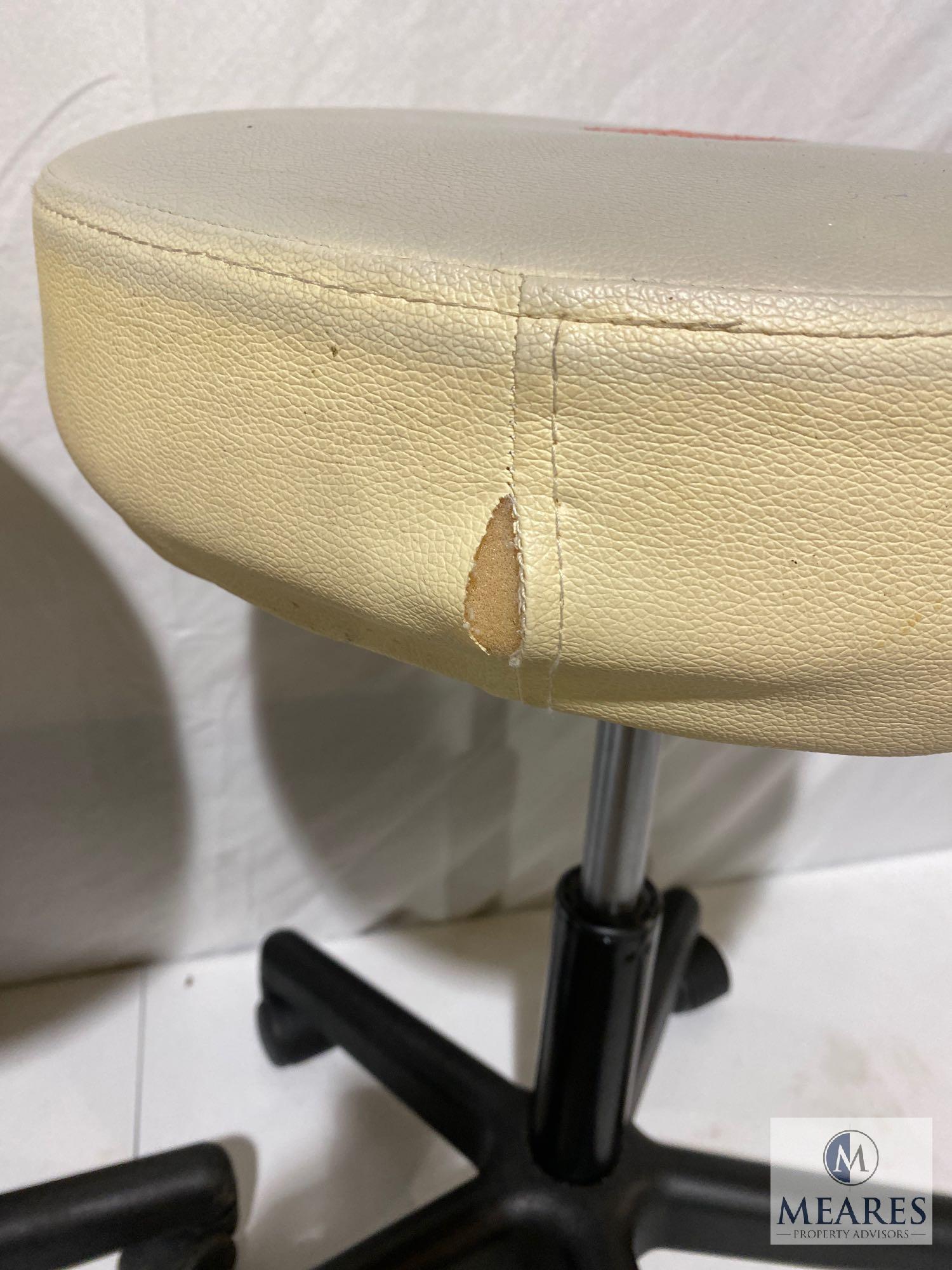 Three Adjustable Cushioned Rolling Stools