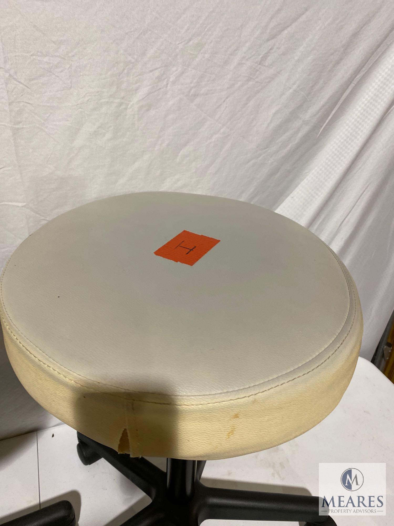 Three Adjustable Cushioned Rolling Stools