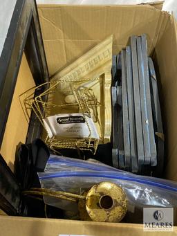 Lot of Picture Frames, Display Easels, and Light Weight Letters