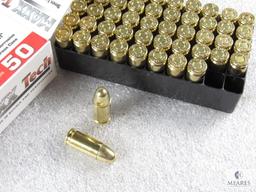 50 rounds 9mm Maxxtech ammo. 115 grain FMJ. Brass case reloadable