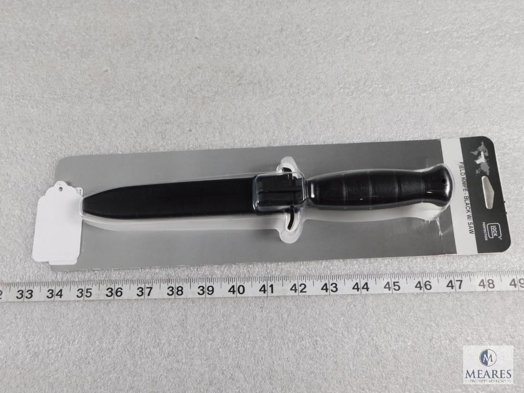 New Glock Field Knife - Black with Saw and matching Sheath with Belt Clip