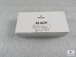 50 Rounds .45 ACP 230 Grain Ammo Round Nose