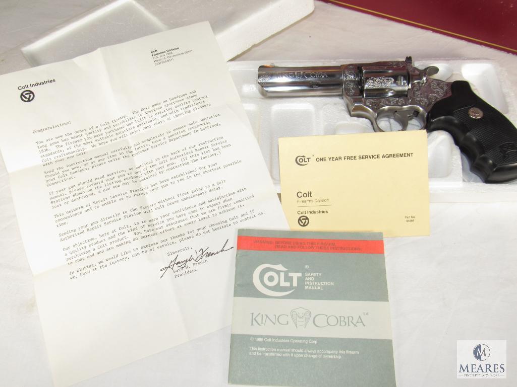 1987 Colt King Cobra .357 Magnum Intricately Engraved Revolver with Box