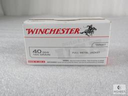 100 Rounds Winchester .40 S&W 165 Grain FMJ Ammo