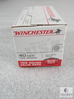 100 Rounds Winchester .40 S&W 165 Grain FMJ Ammo