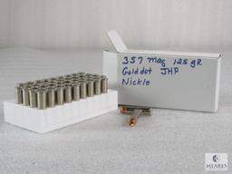 50 Rounds .357 Mag 125 Grain Gold Dot JHP Nickel - possible Reloads