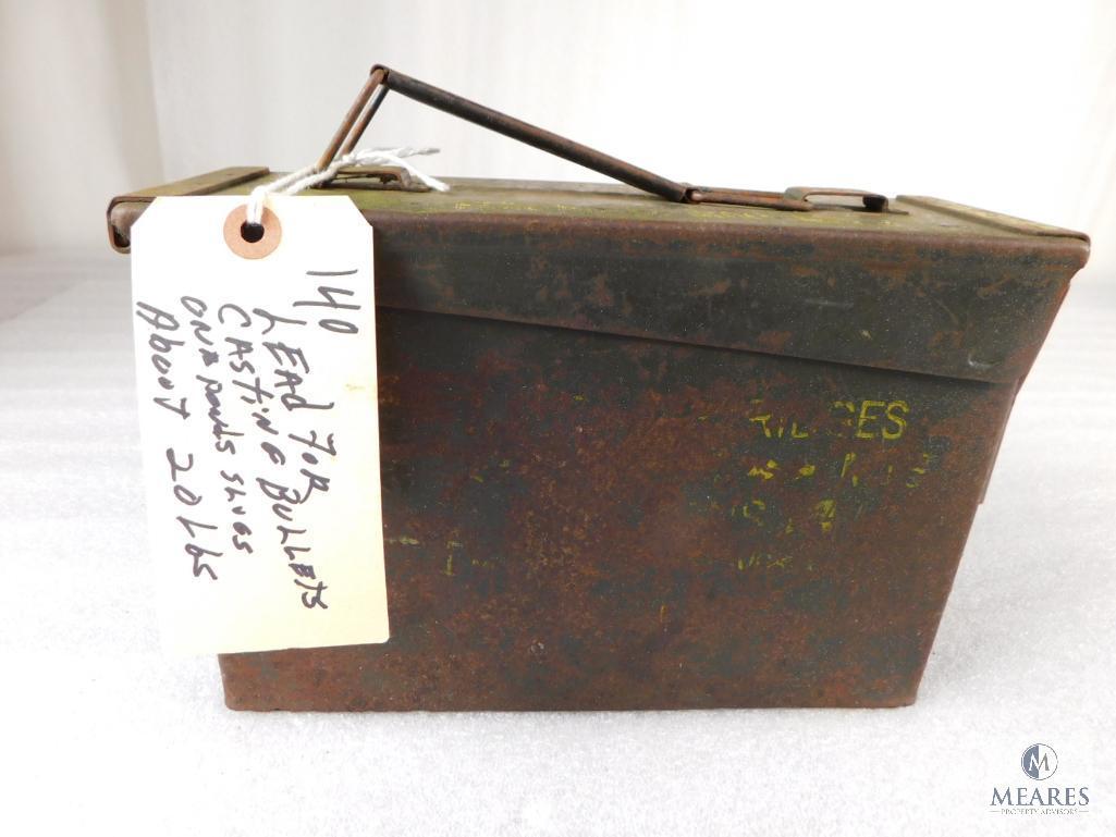 Ammo Can with Approximately 20 lbs of Lead for Casting Bullets 1 pound Slugs