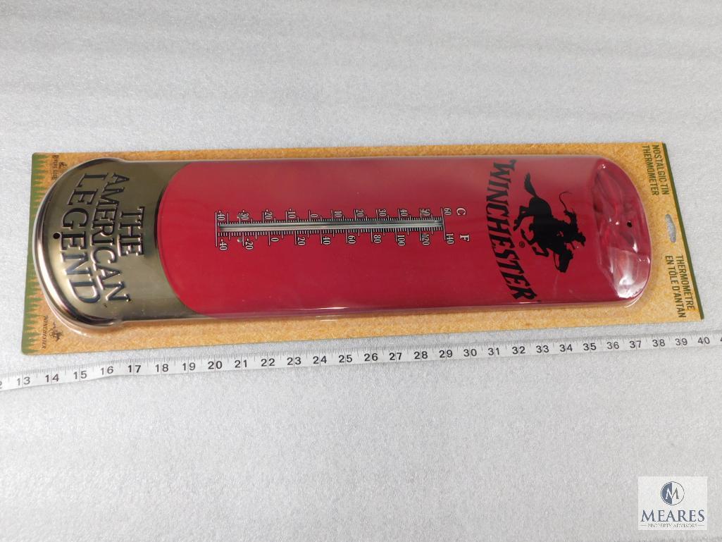 New Large Winchester Nostalgic Tin Indoor/Outdoor Thermometer Shotgun Shell