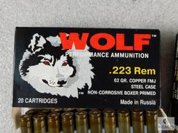 40 Rounds Wolf .223 REM Ammo 62 Grain Copper FMJ Steel Case Ammo