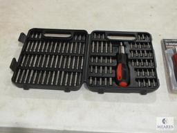 Lot Husky New 3 Pc Aluminum Screwdriver Set & Ratchet Screwdriver with Bits Set
