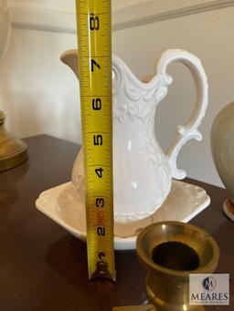 Decorative Lot of Pottery and Brass Items