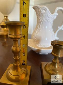 Decorative Lot of Pottery and Brass Items