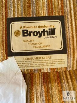 Vintage Broyhill Wingback Chair with Cabriole Legs and Harvest Color Pattern