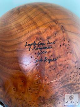 2002 Jack Rogers Smoke-Tree Sumac Burl Bowl with Turquoise Inlay