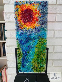 Sunburst Art Glass on Stand