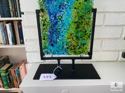 Sunburst Art Glass on Stand