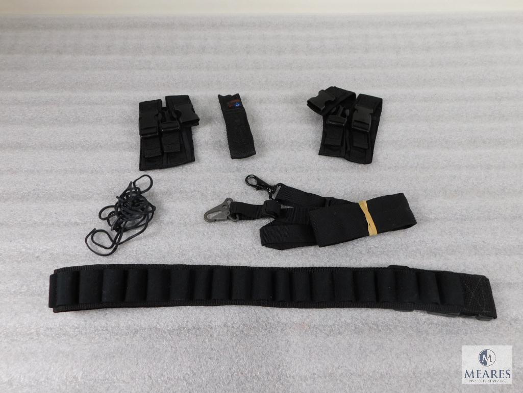 Lot of Assorted Nylon Knife Pouches, Bandolier and Nylon Strap