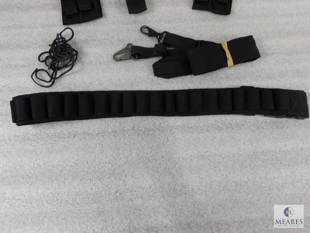 Lot of Assorted Nylon Knife Pouches, Bandolier and Nylon Strap
