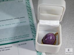 185-carat Burmese Stat Ruby in 14k Gold Mount