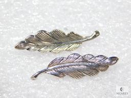Vintage Scatter Pin Lot: Two Small Leaves and Lady Bug.