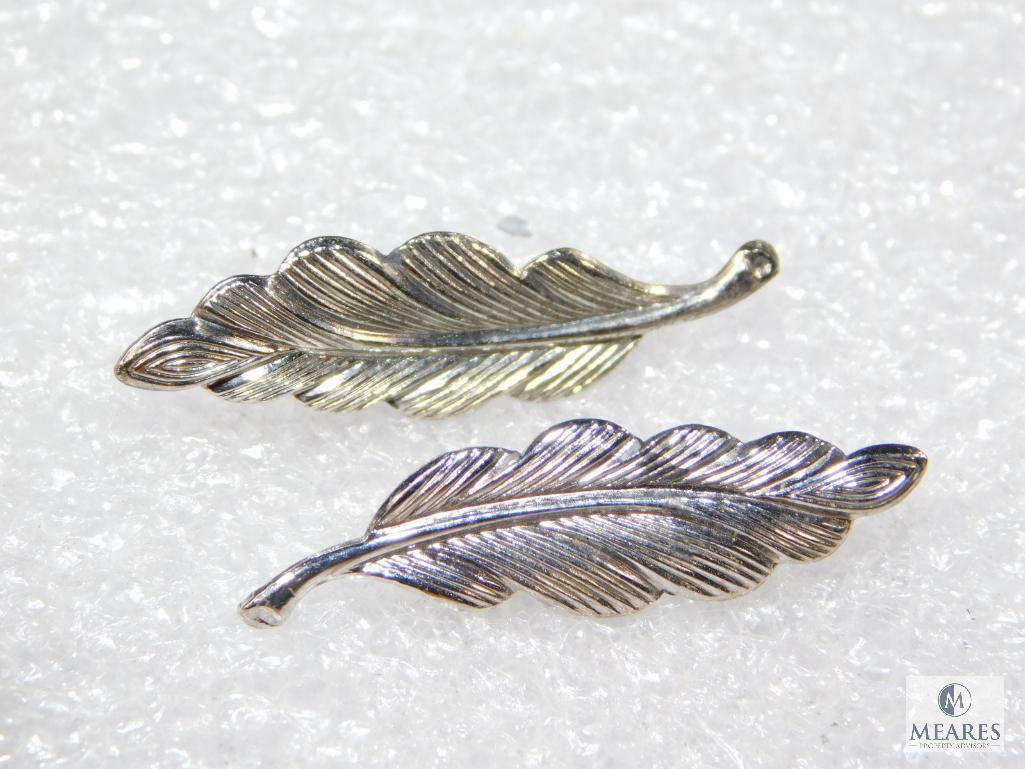 Vintage Scatter Pin Lot: Two Small Leaves and Lady Bug.