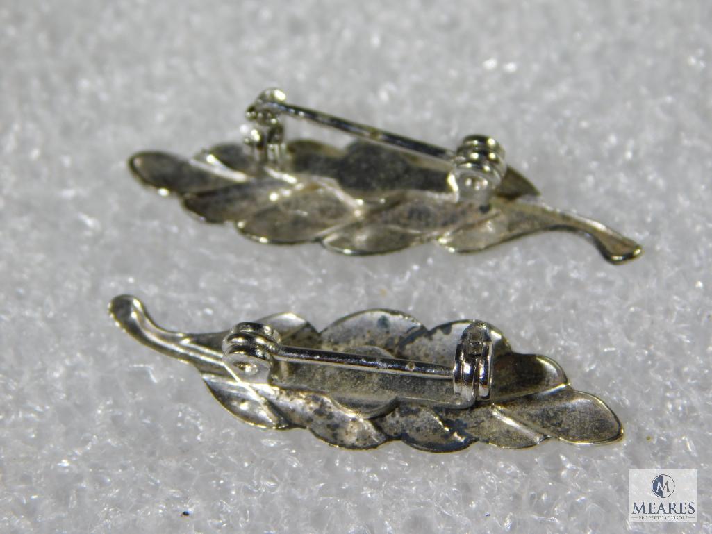 Vintage Scatter Pin Lot: Two Small Leaves and Lady Bug.