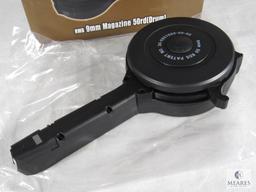 New RWB 9mm Luger 50 Round Drum Magazine Fits Most 9mm GLocks