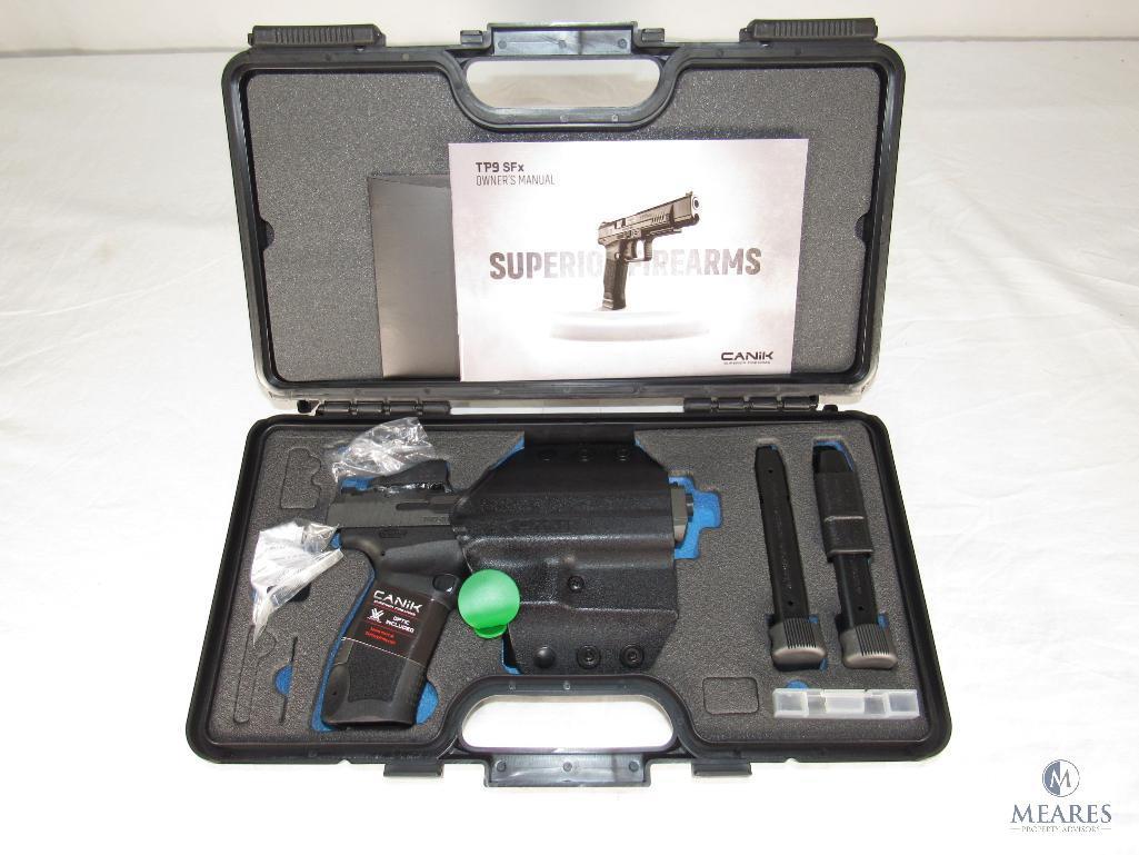 New Canik TP9SFx 9mm Luger Semi-Auto Pistol w/ Vortex Optics and Accessories