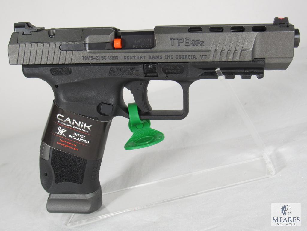 New Canik TP9SFx 9mm Luger Semi-Auto Pistol w/ Vortex Optics and Accessories