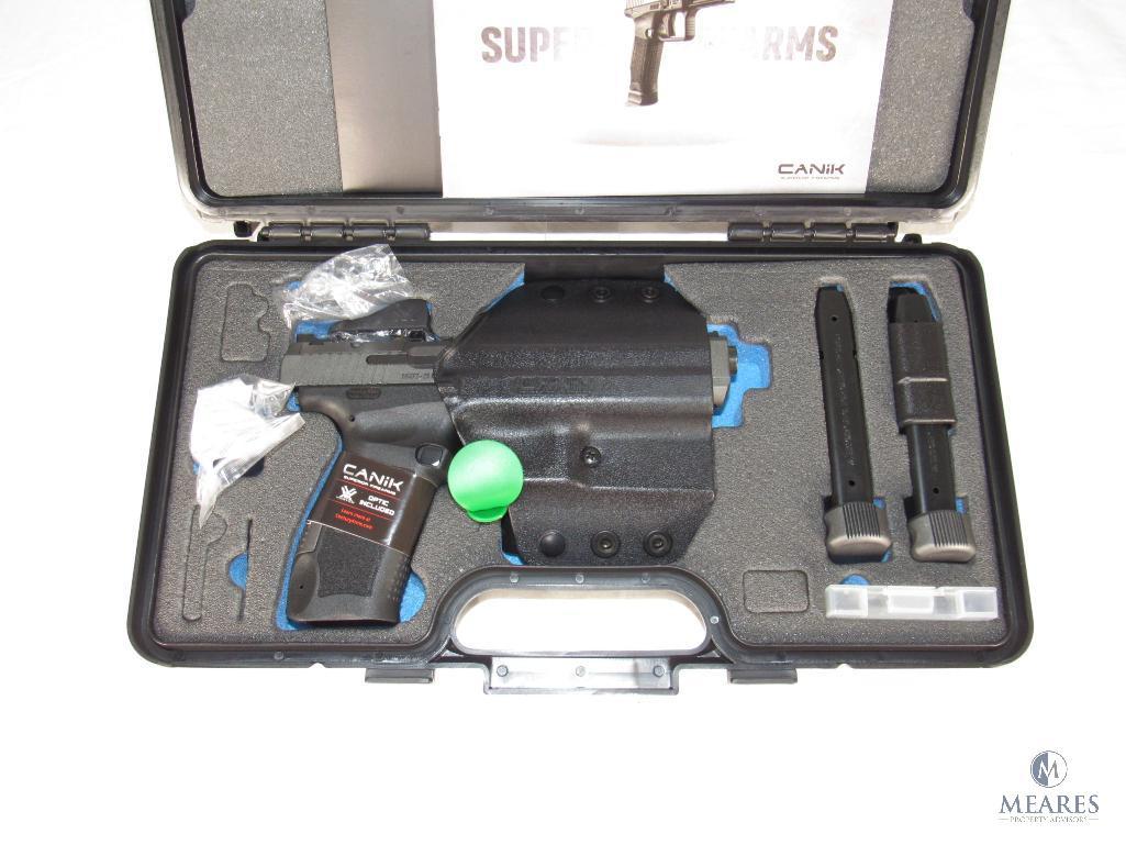 New Canik TP9SFx 9mm Luger Semi-Auto Pistol w/ Vortex Optics and Accessories